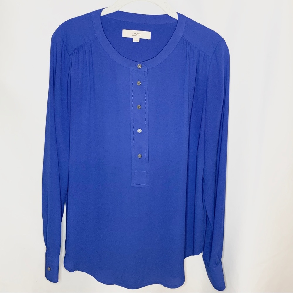 Loft Long Sleeve Electric Blue Blouse